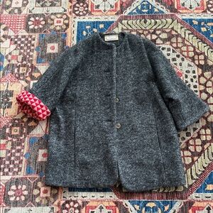 Rosso35 Gray Coat with Red Accents